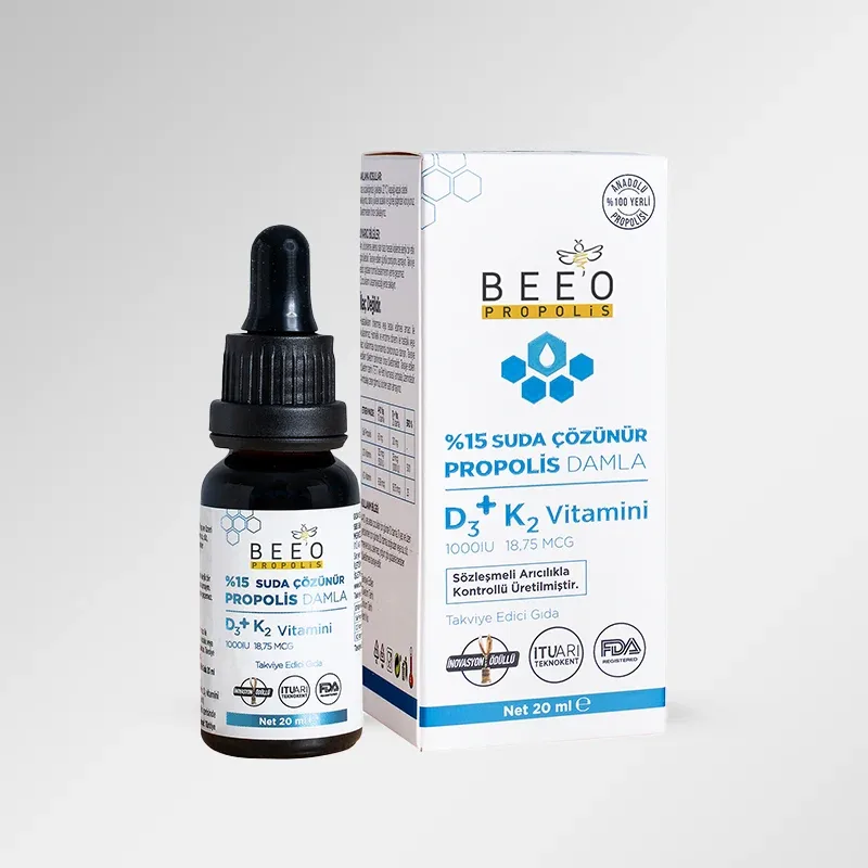 BEE'O UP %15 SUDA ÇÖZÜNÜR PROPOLİS D3+K2 ORAL DAMLA