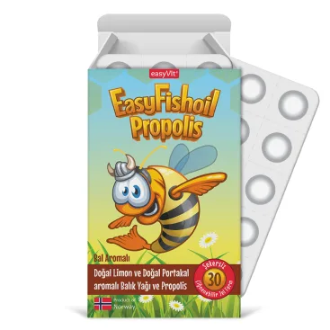 EASYVIT EASYFISHOIL PROPOLIS BALIK YAĞI ÇİĞNENEBİLİR JEL FORM  (LİMON VE PORTAKAL)