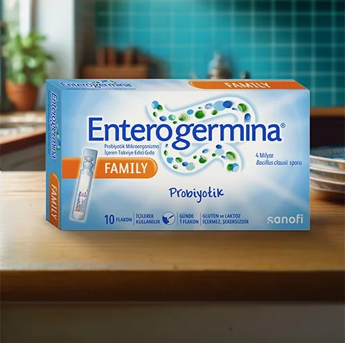 ENTEROGERMİNA® FAMİLY PROBİYOTİK MİKROORGANİZMA İÇEREN TAKVİYE EDİCİ GIDA (4 MİLYAR) 20x5ml flakon