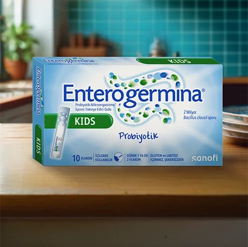 ENTEROGERMİNA KİDS PROBİYOTİK MİKROORGANİZMA İÇEREN TAKVİYE EDİCİ GIDA (2 MİLYAR) 10x5ml flakon