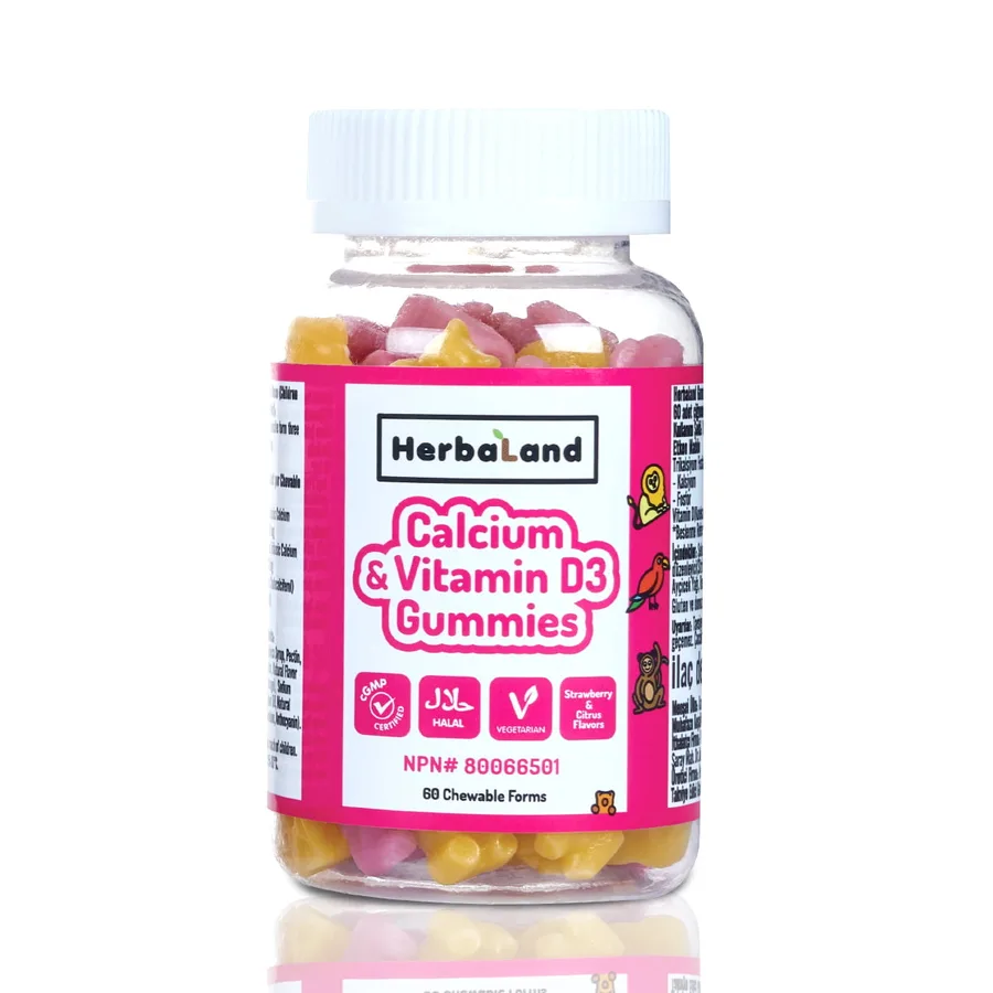 HERBALAND KIDS CALCIUM GUMMIES AYICIK ŞEKİLLİ ÇİĞNENEBİLİR FORM