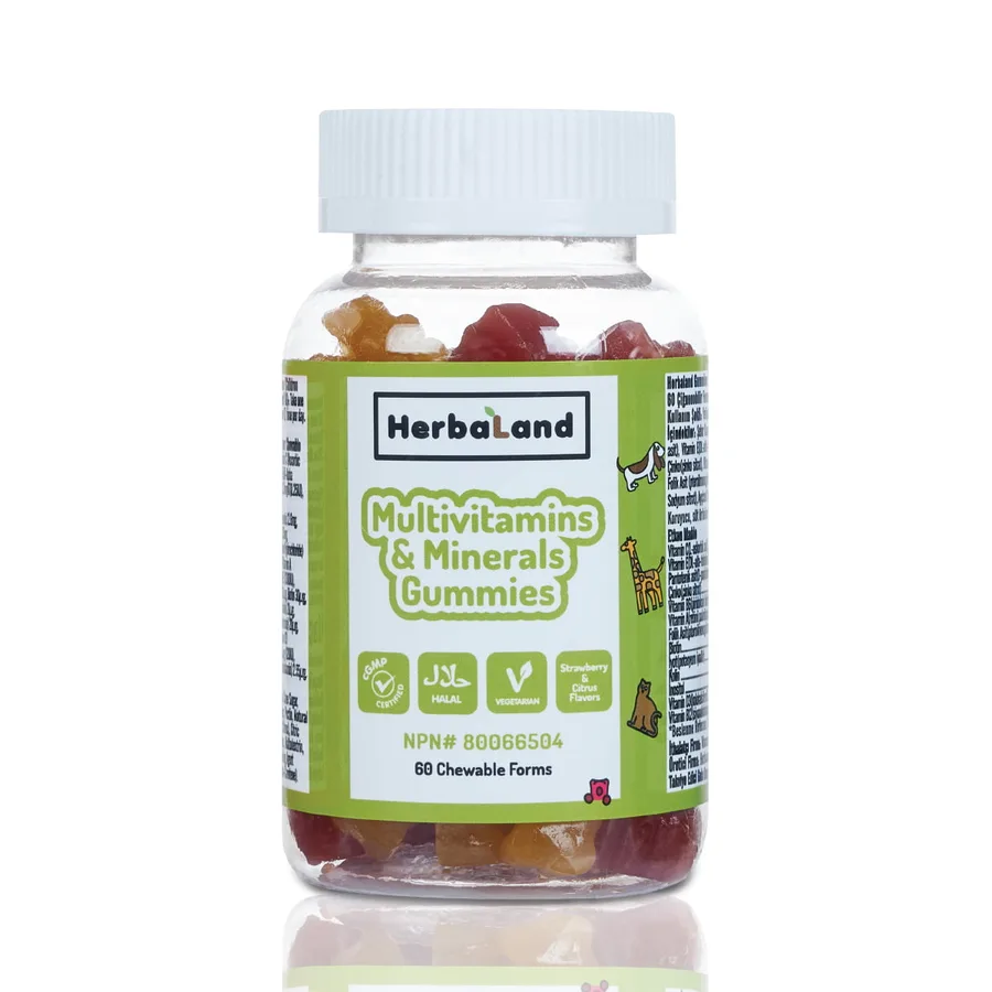 HERBALAND KIDS MULTIVITAMINS GUMMIES AYICIK ŞEKİLLİ ÇİĞNENEBİLİR FORM