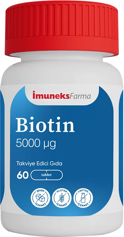 IMUNEKS FARMA BIOTIN 5000 MCG TABLET TAKVİYE EDİCİ GIDA 60 tablet