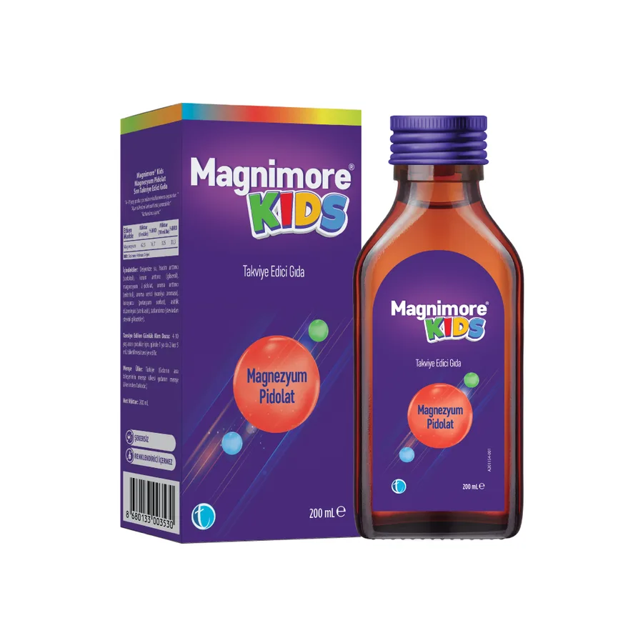 MAGNIMORE KIDS MAGNEZYUM PİDOLAT ORAL SIVI CAM ŞİŞE