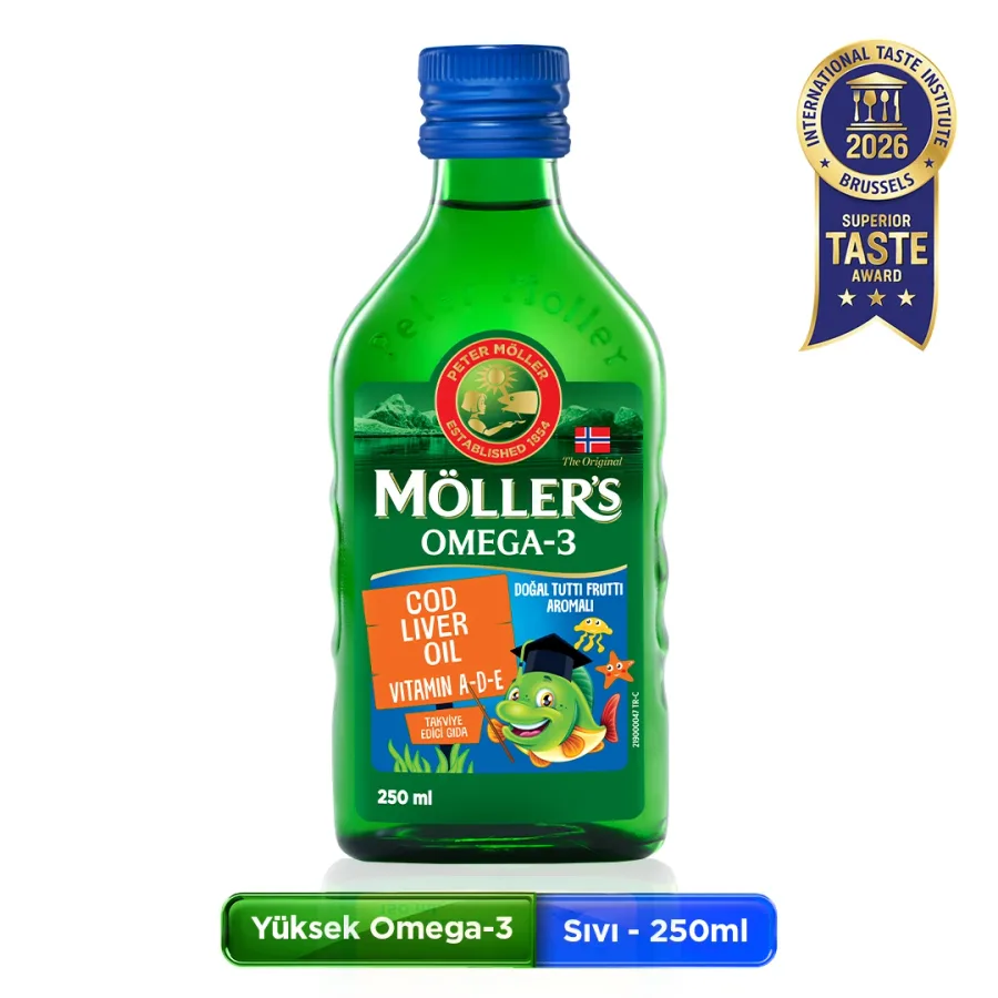 MÖLLER'S OMEGA-3 COD LIVER OIL SIVI CAM ŞİŞE (TUTTİ FRUTTİ AROMALI)