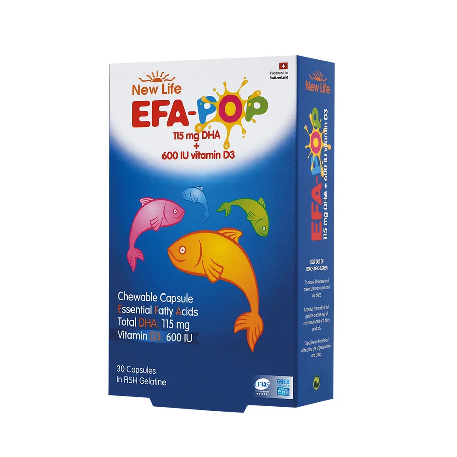 New Life NEW LIFE - EFA POP BALIK YAĞI VE D VİTAMİNİ İÇEREN TAKVİYE EDİCİ GIDA 30 kapsül