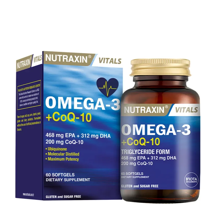 NUTRAXIN VITALS OMEGA-3 + CoQ-10 YUMUŞAK JELATİN KAPSÜL