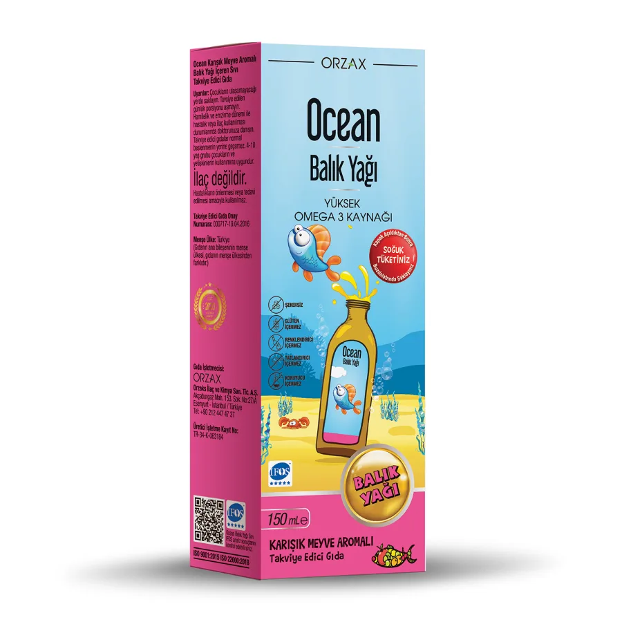 OCEAN KARIŞIK MEYVE AROMALI BALIK YAĞI