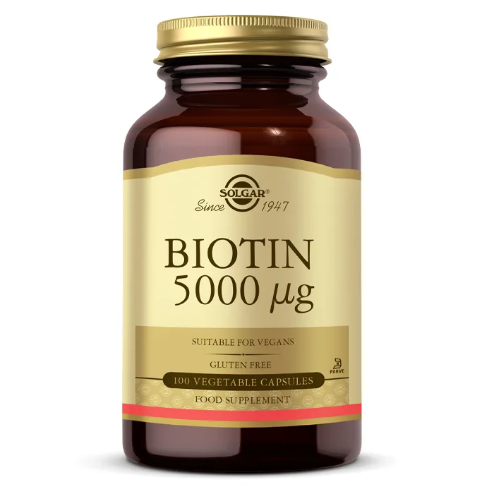 SOLGAR BIOTIN 5000 MCG KAPSÜL BİOTİN İÇEREN TAKVİYE EDİCİ GIDA 100 kapsül
