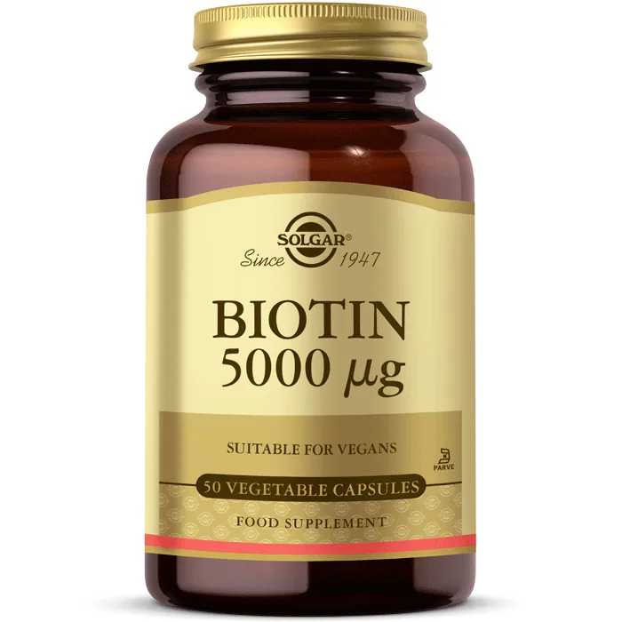 Solgar SOLGAR BIOTIN 5000 MCG KAPSÜL BİOTİN İÇEREN TAKVİYE EDİCİ GIDA 50 kapsül