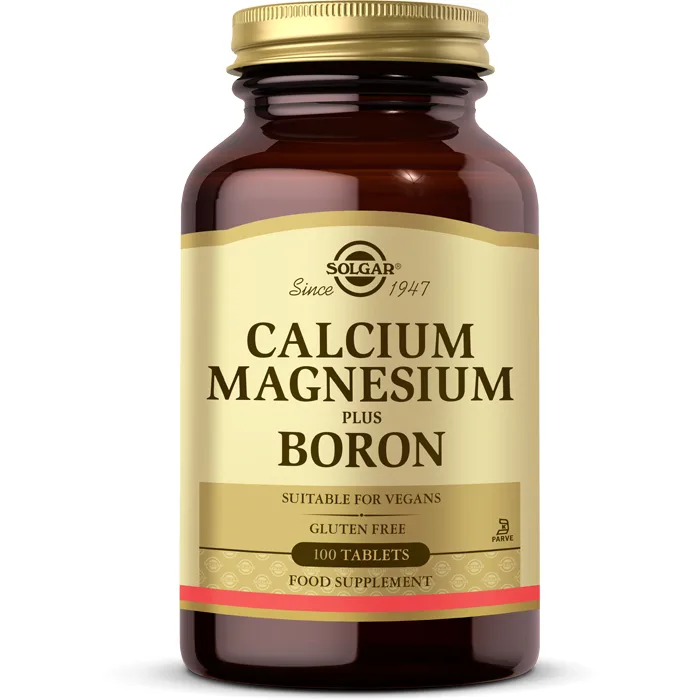 Solgar SOLGAR CALCIUM MAGNESIUM PLUS BORON TABLET KALSİYUM MAGNEZYUM VE BOR İÇEREN TAKVİYE EDİCİ GIDA 100 tablet