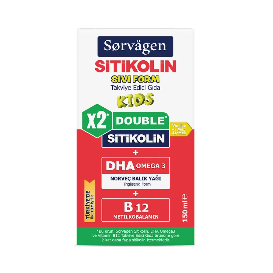 SORVAGEN SİTİKOLİN X2 DOUBLE ORAL SIVI CAM ŞİŞE