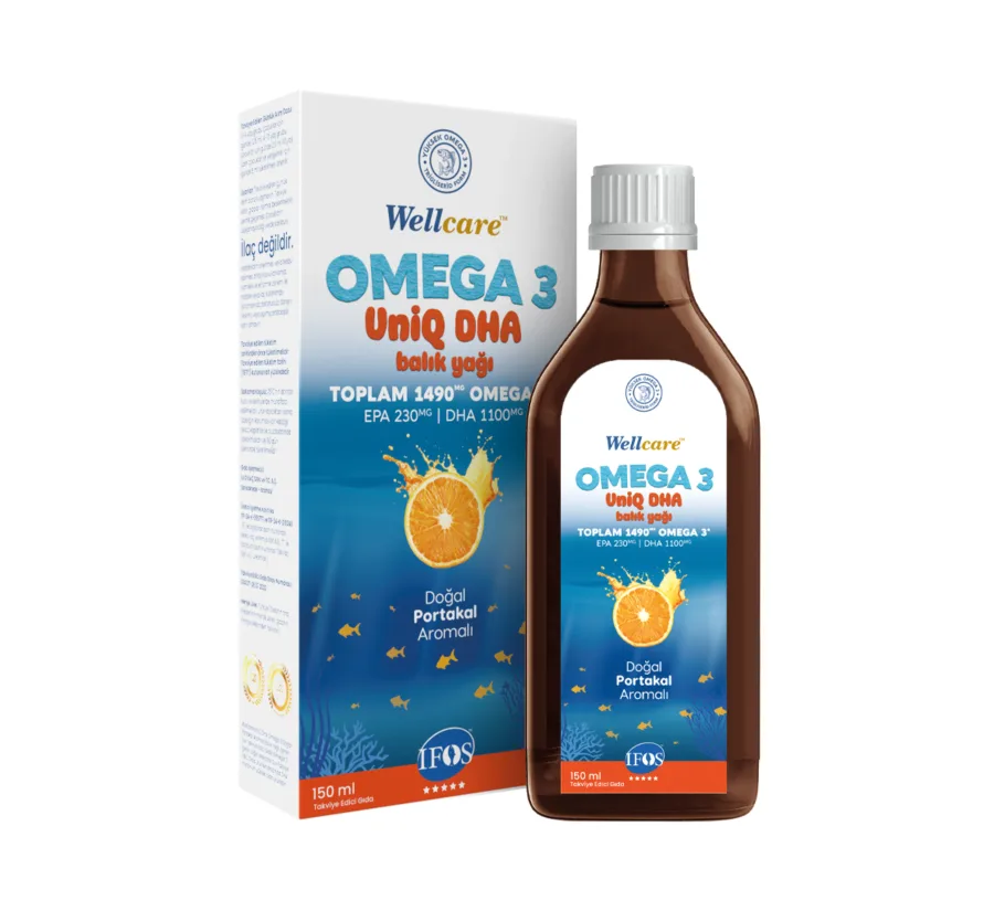 Wellcare WELLCARE UNIQ DHA OMEGA 3 BALIK YAĞI (DOĞAL PORTAKAL AROMALI)
