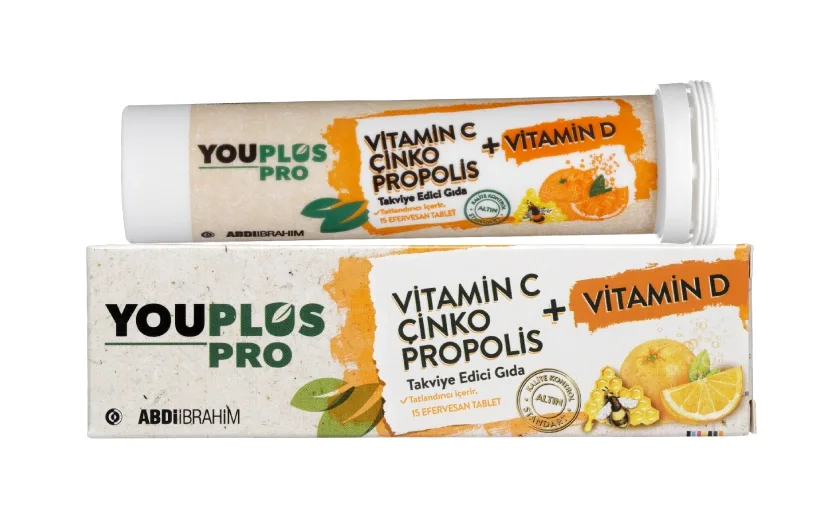 YOUPLUS PRO VİTC+ZN+PROPOLİS EFERVESAN TABLET