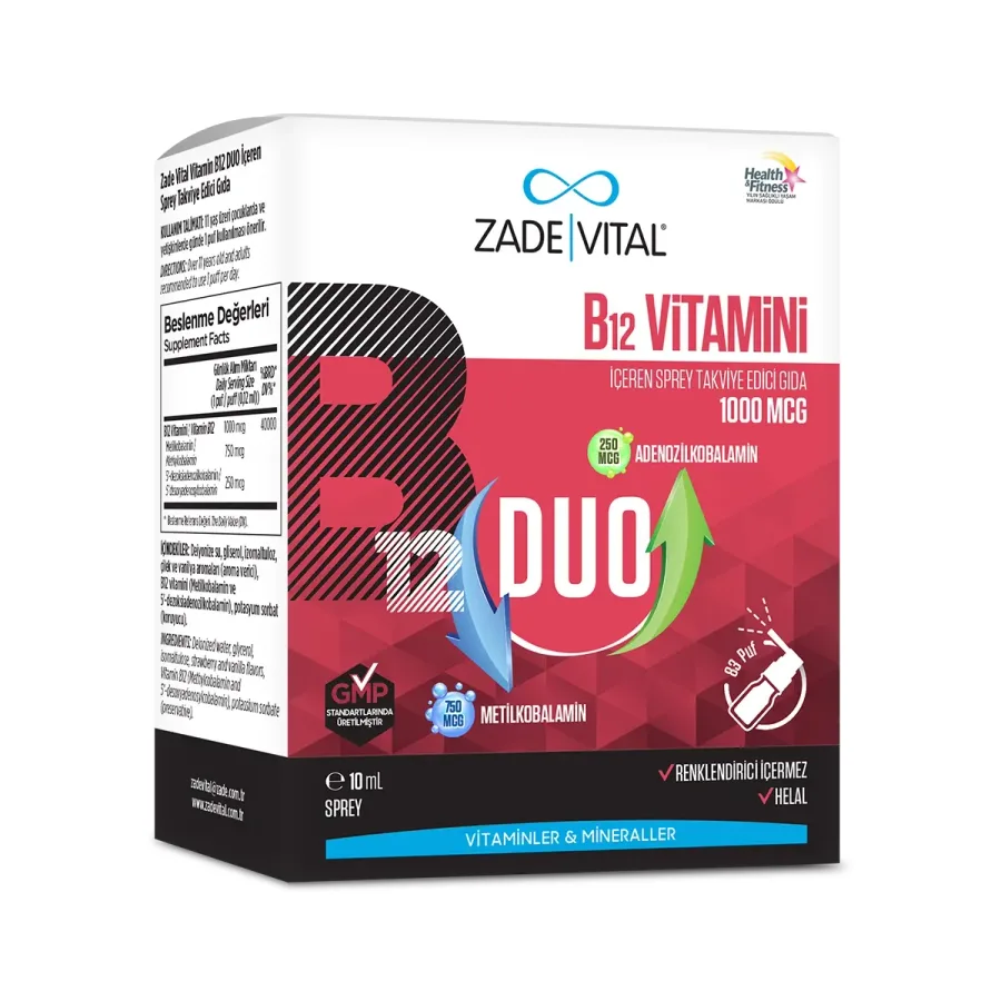 ZADE VITAL B12 VİTAMİNİ DUO ORAL SPREY