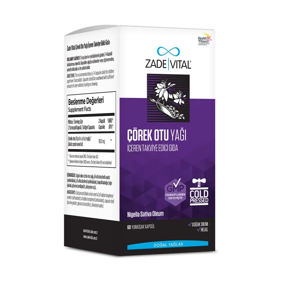 ZADE VITAL BLACK CUMIN OIL YUMUŞAK KAPSÜL