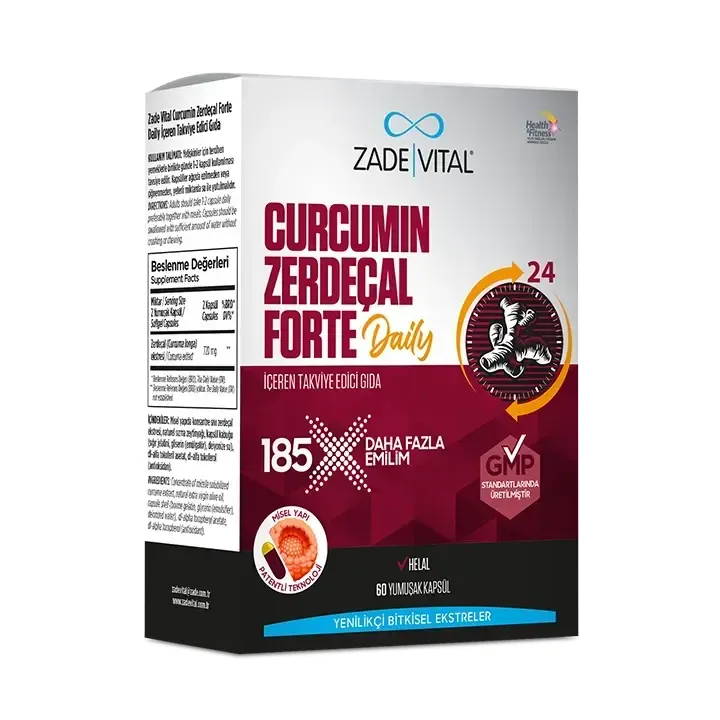 ZADE VITAL CURCUMIN ZERDEÇAL FORTE DAILY YUMUŞAK KAPSÜL