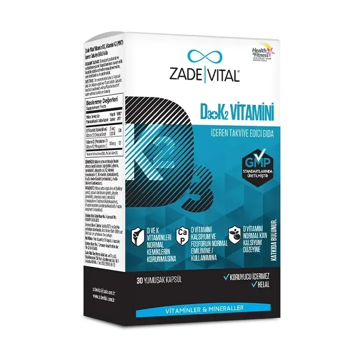 ZADE VITAL D3+K2 VİTAMİNİ YUMUŞAK KAPSÜL